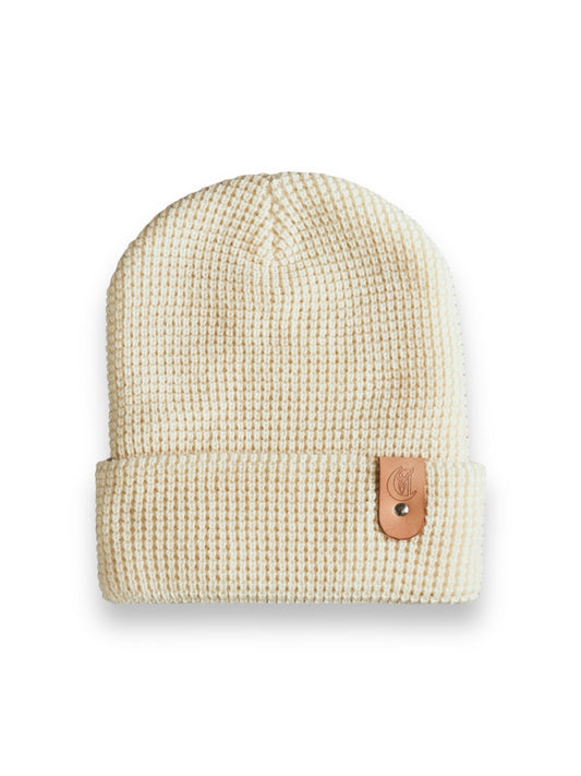 Waffle knit beanie Cream