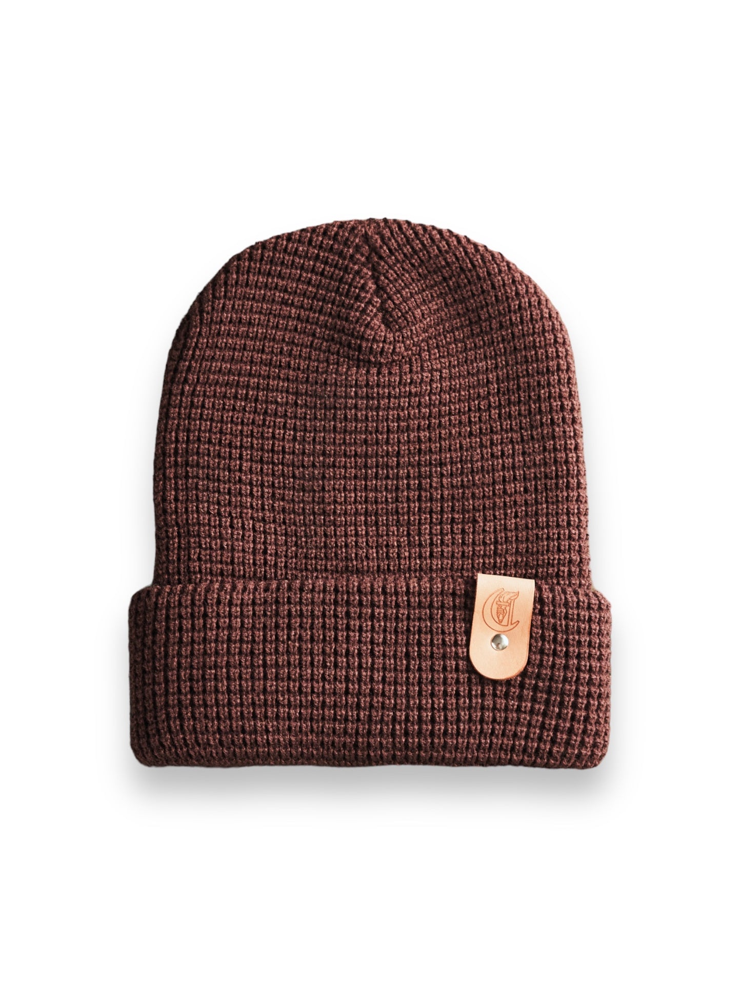 Waffle knit beanie Brown