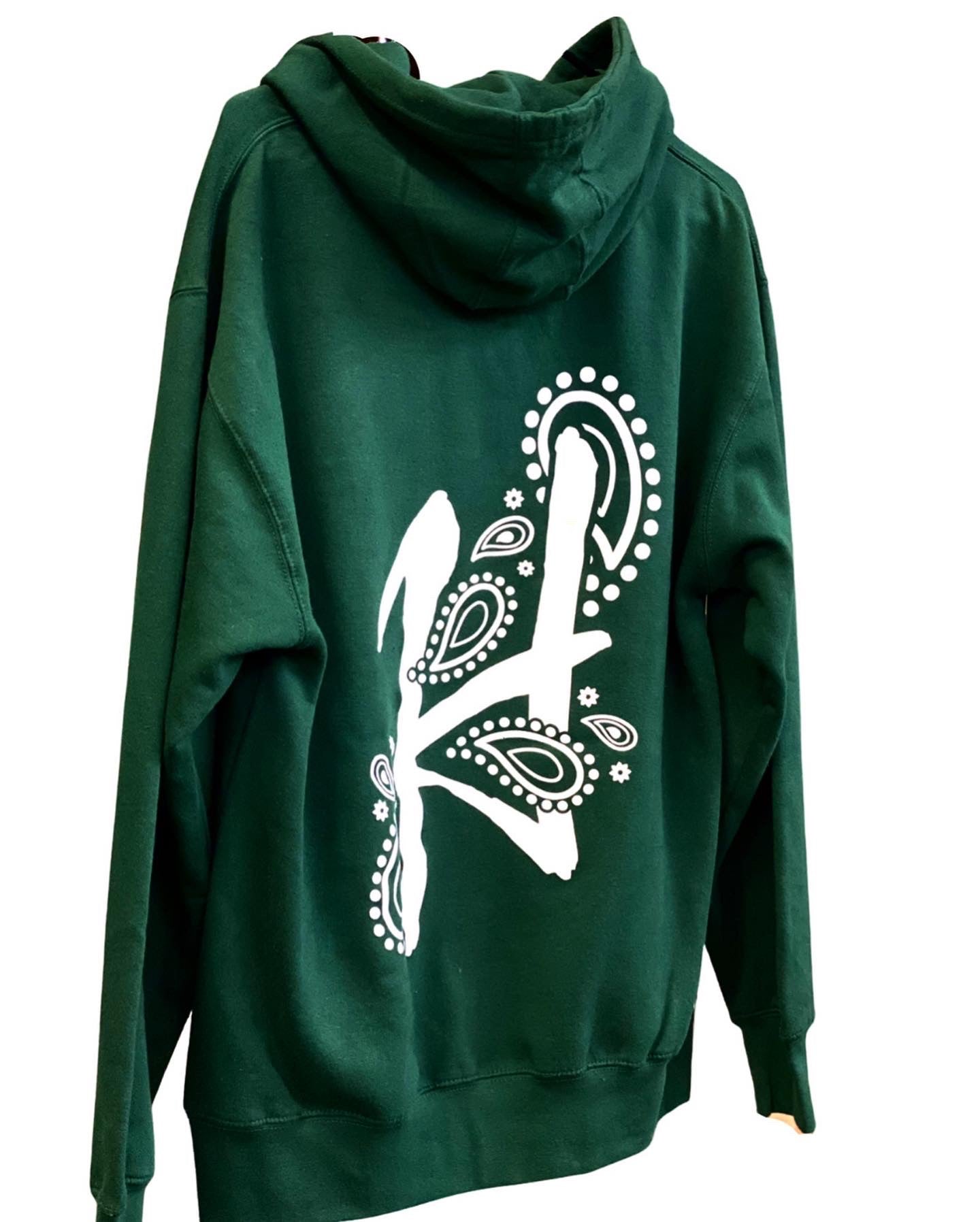 Forest Green Paisley Hoodie